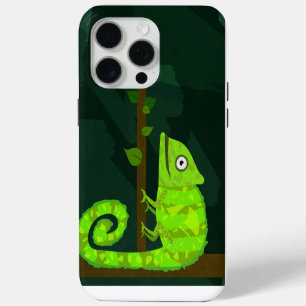 Coque Case-Mate iPhone Illustration de caméléon vert mignon Reptile tropi