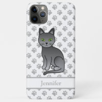 Illustration de chat de dessin animé mignon bleu r