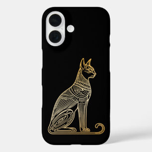 Coque Pour iPhone 16 Illustration de chat doré pour les amateurs de cha