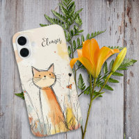 Illustration de chat orange adorable personnalisée