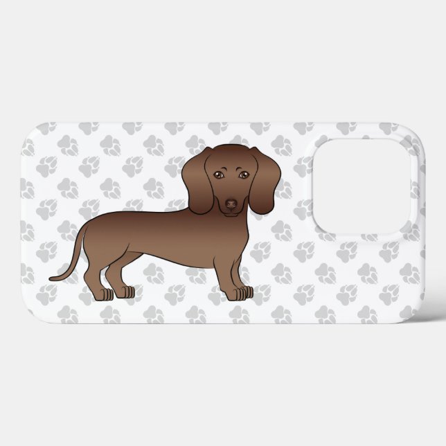 Coques Case-Mate iPhone Illustration de chien mignon teckel à poil lisse m (Verso (horizontal))