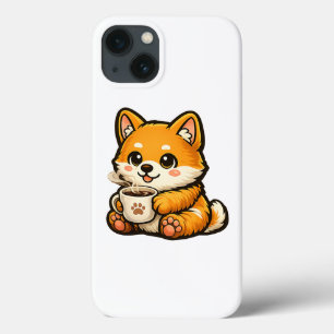Case-Mate iPhone Case Illustration de Chien Shiba Inu Mignon avec du Caf