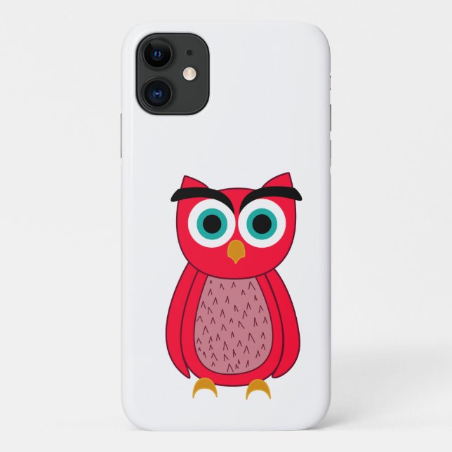 Coques Case-Mate iPhone Illustration de chouette rose mignonne (Dos)