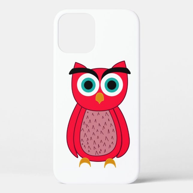 Coques Case-Mate iPhone Illustration de chouette rose mignonne (Verso)