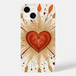 Coque Case-Mate iPhone Illustration de cœur automnal bohème