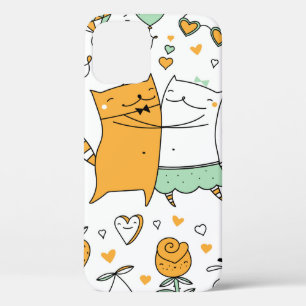 Case-Mate iPhone Case Illustration de couple de chats. dessin animé kitt