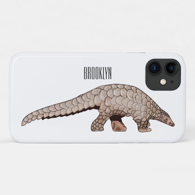 Coques Case-Mate iPhone Illustration de dessin animé de pangolin (Dos (Horizontal))