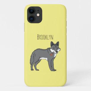 Case-Mate iPhone Case Illustration de dessin animé d'un loup gris avec u