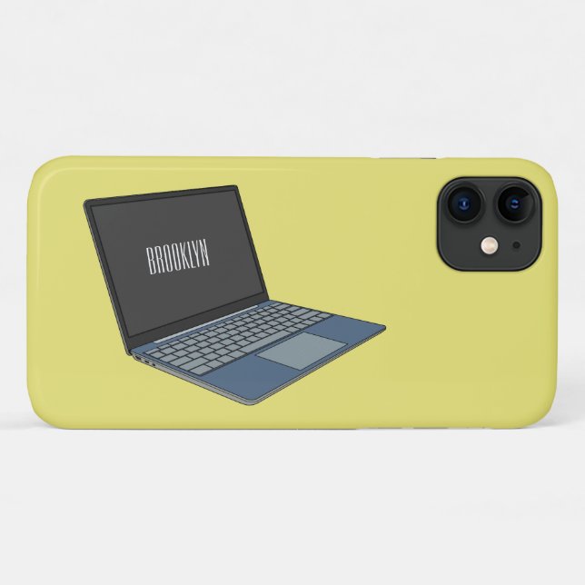 Coques Case-Mate iPhone Illustration de dessin sur ordinateur portable (Dos (Horizontal))