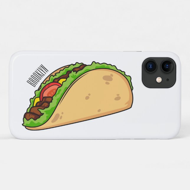 Coques Case-Mate iPhone Illustration de dessin sur Taco (Dos (Horizontal))