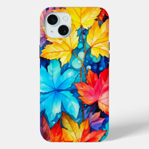 Coque Case-Mate iPhone Illustration de feuilles d'automne tombées vibrant