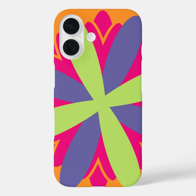 Coques Case-Mate iPhone illustration de formes florales orange (Verso)