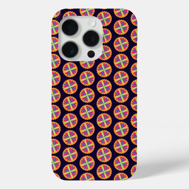 Coques Case-Mate iPhone illustration de formes florales orange (Verso)