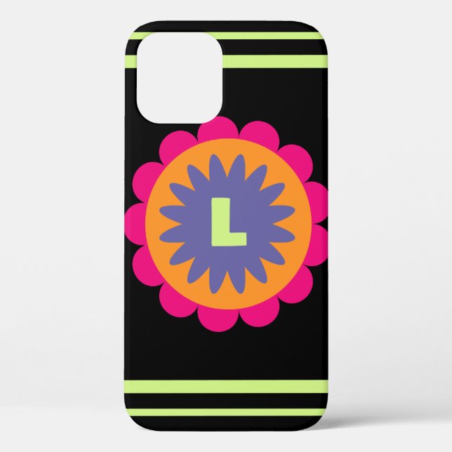 Coques Case-Mate iPhone illustration de formes florales orange et rose (Verso)