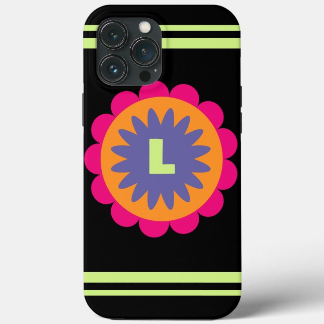 Coques Case-Mate iPhone illustration de formes florales orange et rose (Verso)