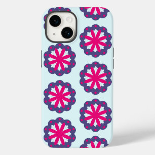 Coque Case-Mate iPhone Illustration de formes florales violettes et roses