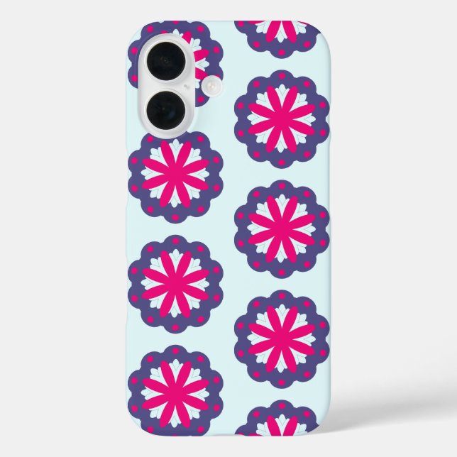 Coques Case-Mate iPhone Illustration de formes florales violettes et roses (Verso)
