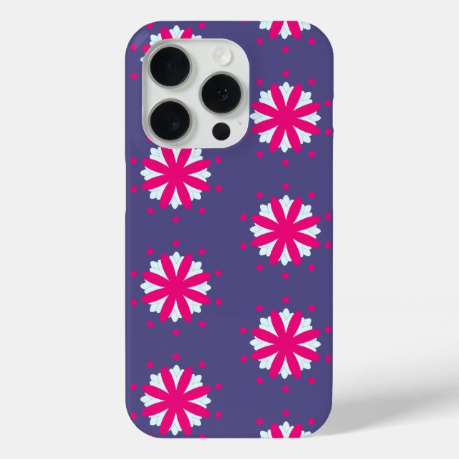 Coques Case-Mate iPhone Illustration de formes florales violettes et roses (Verso)