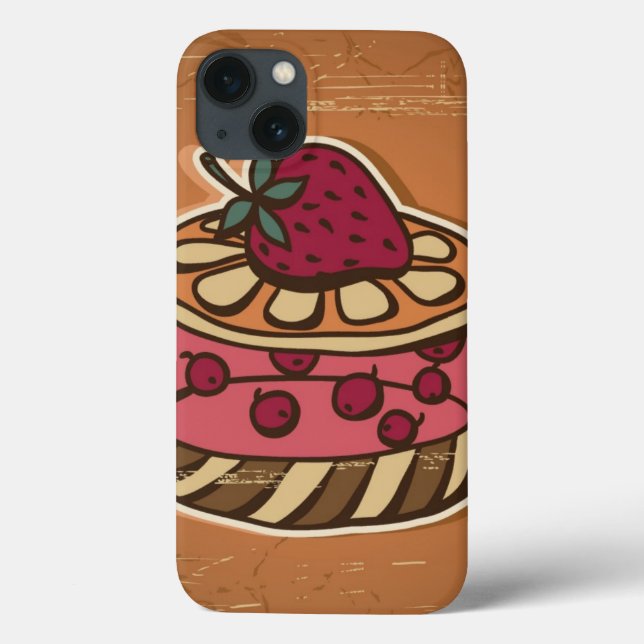 Coques Case-Mate iPhone Illustration de gâteau dans le rétro style (Verso)