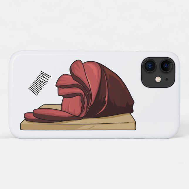 Coques Case-Mate iPhone Illustration de jambon (Dos (Horizontal))