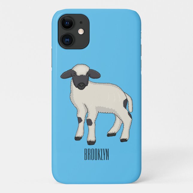 Coques Case-Mate iPhone Illustration de la caricature de mouton Valais Bla (Dos)