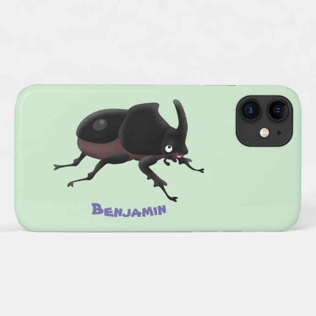 Coques Case-Mate iPhone Illustration de la caricature du dendroctone du rh (Dos (Horizontal))