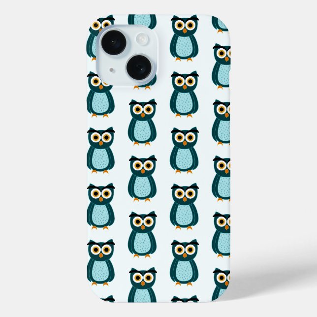 Coques Case-Mate iPhone Illustration de la chouette bleue (Verso)