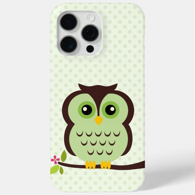 Coques Case-Mate iPhone Illustration de la chouette verte (Verso)