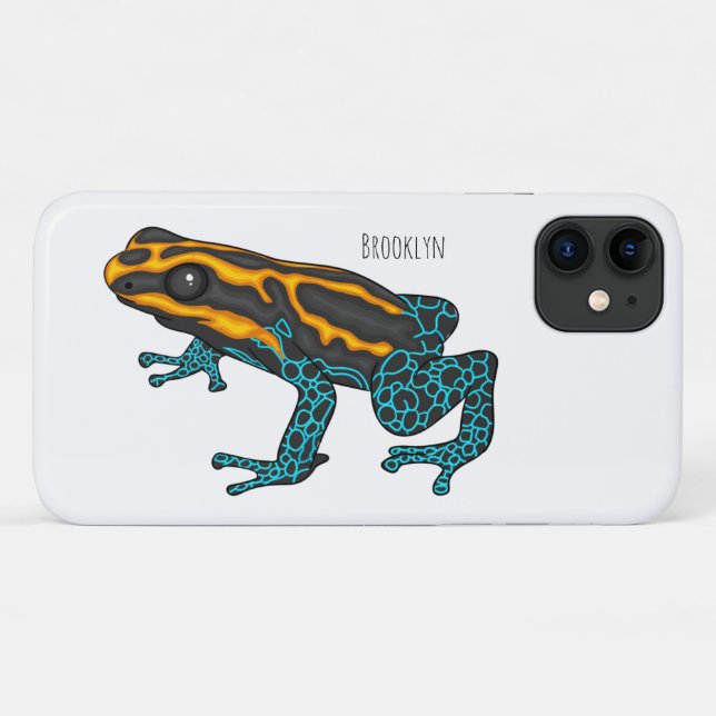 Coques Case-Mate iPhone Illustration de la grenouille à fléchettes de pois (Dos (Horizontal))