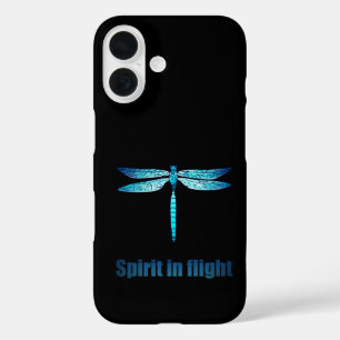 Coque Pour iPhone 16 Illustration de la libellule bleue en vol