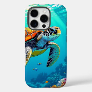 Coque iPhone 16 Pro Illustration de la tortue de mer