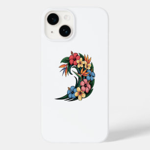 Coque Case-Mate iPhone Illustration de la vague tropicale des fleurs