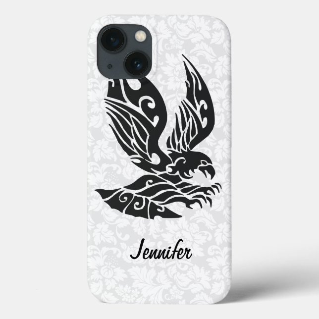 Coques Case-Mate iPhone Illustration de l'aigle volant de la tribu noire (Verso)