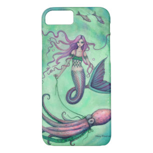 Coque iPhone 7 Illustration de l'Imaginaire de sirène et de pieuv