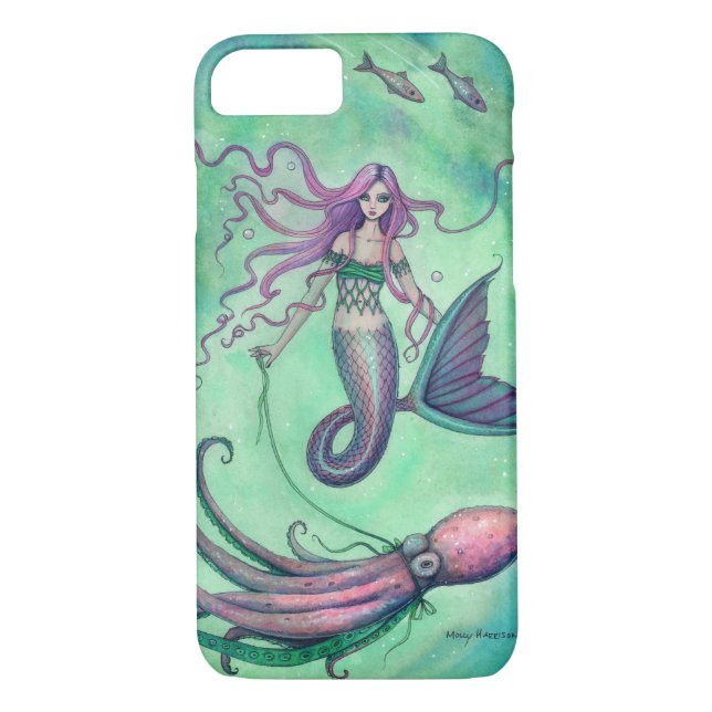 Coques Case-Mate iPhone Illustration de l'Imaginaire de sirène et de pieuv (Dos)