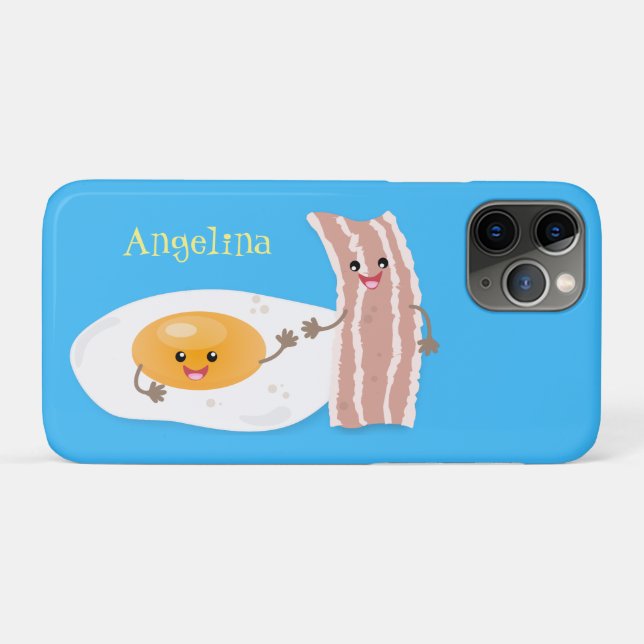 Coques Case-Mate iPhone Illustration de l'oeuf de Cute kawaii et du bacon (Dos (Horizontal))