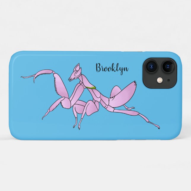Coques Case-Mate iPhone Illustration de l'orchidée mante (Dos (Horizontal))