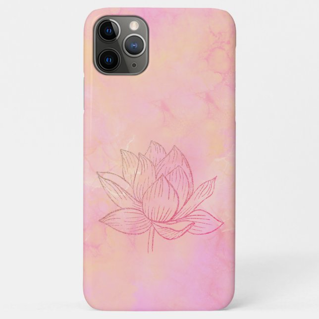Coques Case-Mate iPhone Illustration de lotus élégant rose clair (Dos)