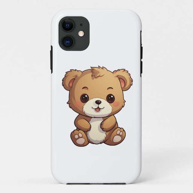 Coques Case-Mate iPhone Illustration de l'ours de dessin (Dos)
