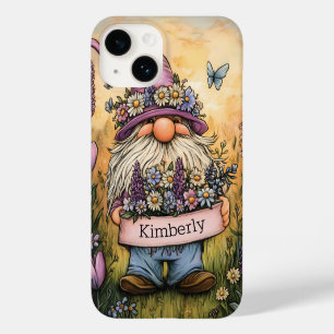 Coque Case-Mate iPhone Illustration de lutin de jardin avec bannière pers