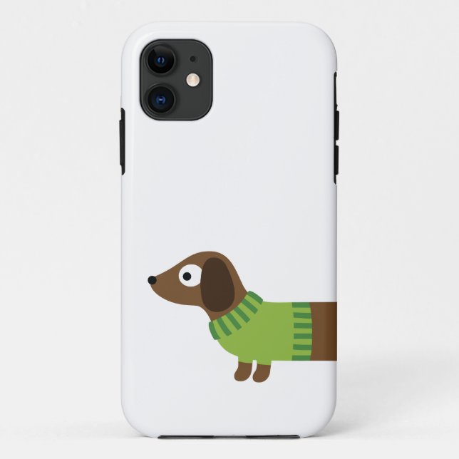 Coques Case-Mate iPhone Illustration de mignonne long Dachshund (Dos)