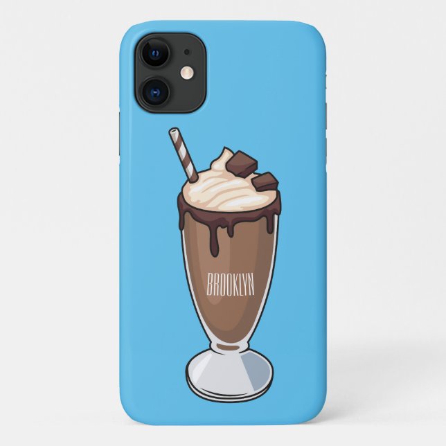 Coques Case-Mate iPhone Illustration de milk-shake au chocolat (Dos)