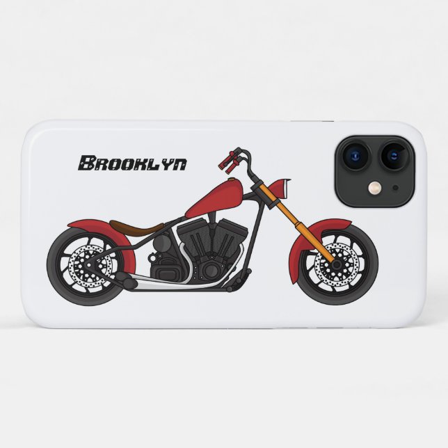 Coques Case-Mate iPhone Illustration de moto de style chopper (Dos (Horizontal))
