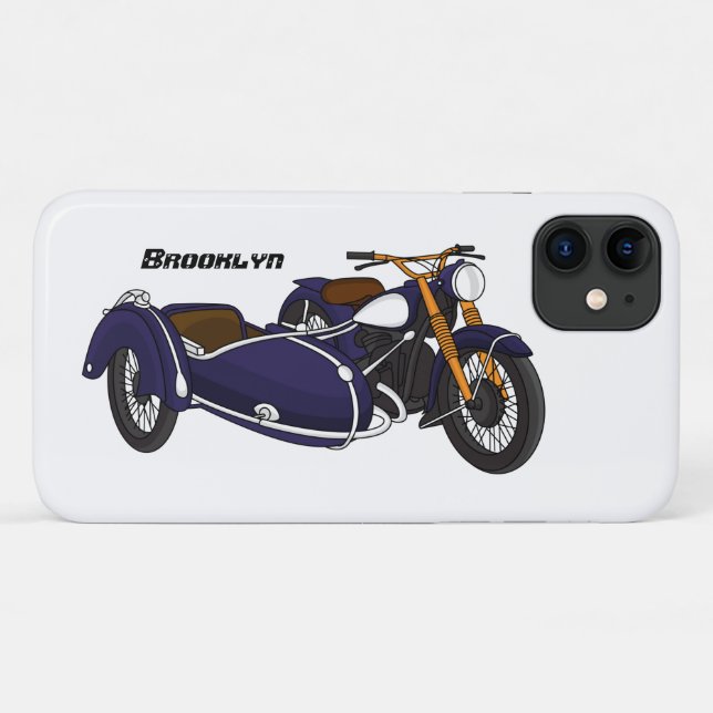 Coques Case-Mate iPhone Illustration de moto pourpre Sidecar (Dos (Horizontal))