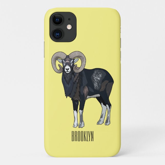 Coques Case-Mate iPhone Illustration de mouflon, mouton (Dos)
