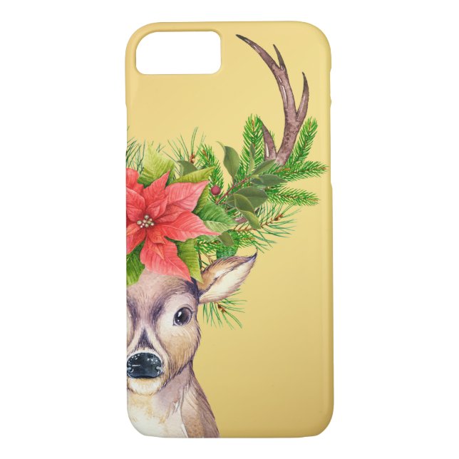 Coques Case-Mate iPhone Illustration de Noël Deer Woodland (Dos)
