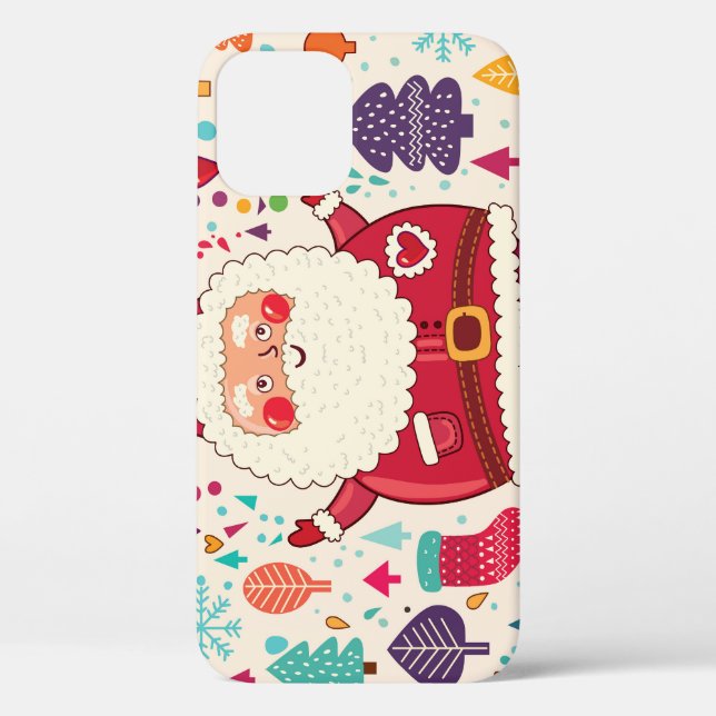 Coques Case-Mate iPhone Illustration de Noël du Père Noël (Verso)