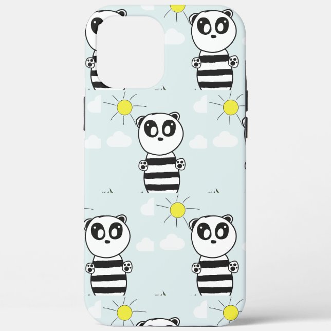 Coques Case-Mate iPhone Illustration de Panda Mignon (Verso)