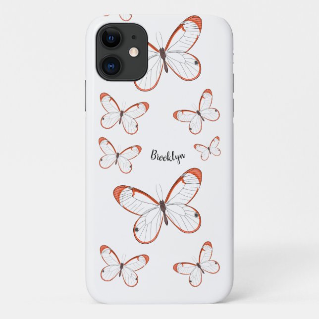Coques Case-Mate iPhone Illustration de papillon en verre (Dos)