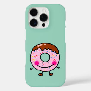 Coque iPhone 16 Pro Illustration de personnage de beignet à paillettes